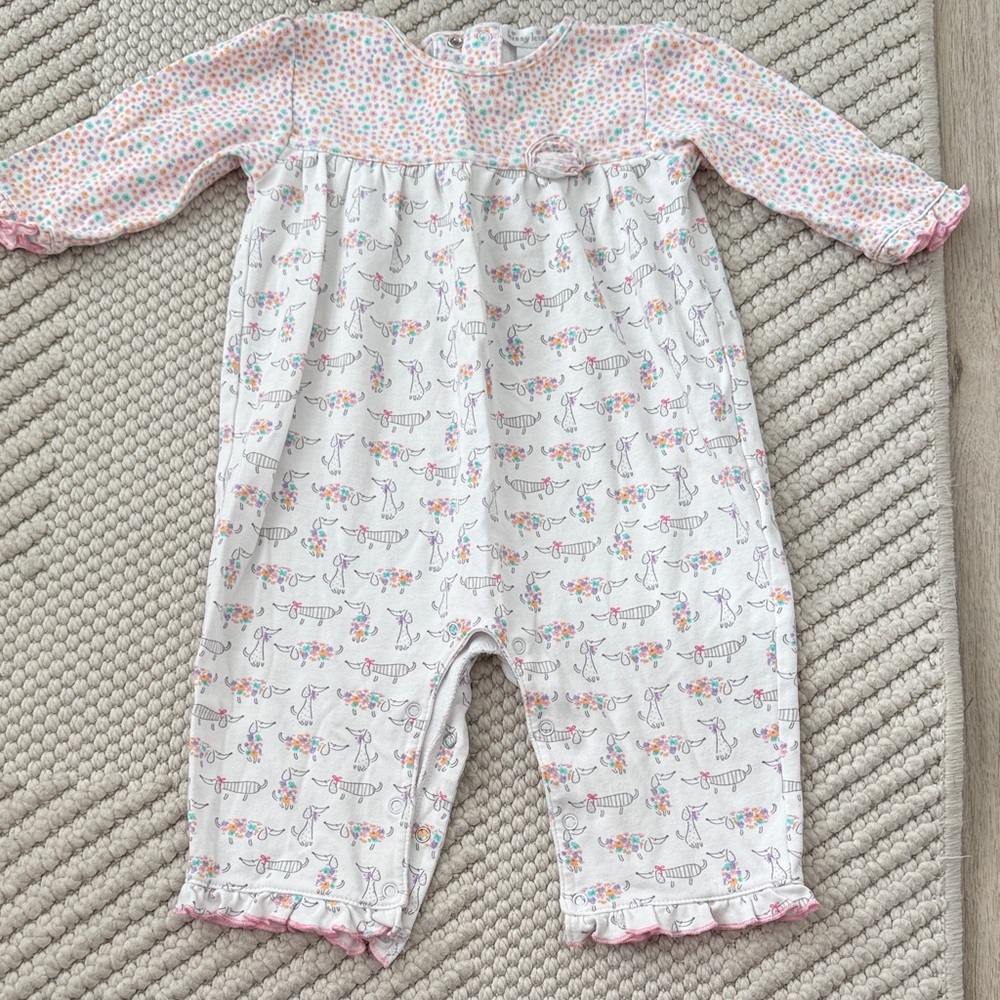 Kissy Kissy White Baby Footie with Pink and Multicolor Floral Print